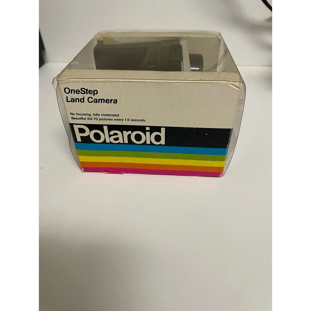 Vintage Polaroid OneStep Land Camera Rainbow Stripe SX-70 Film Camera in Box